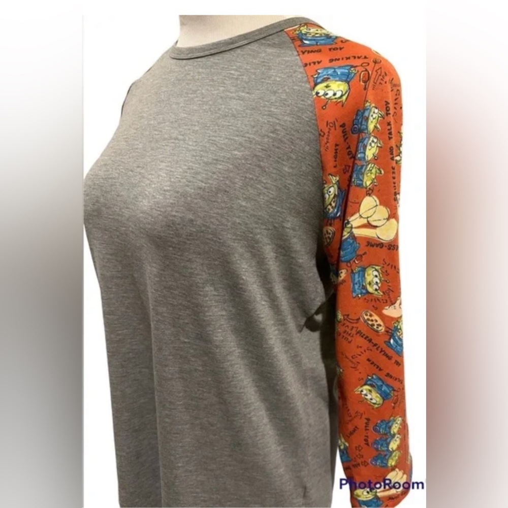 LulaRoe RARE Toy Story Disney Randy Pixar Green Alien Shirt Large Baseball Tee